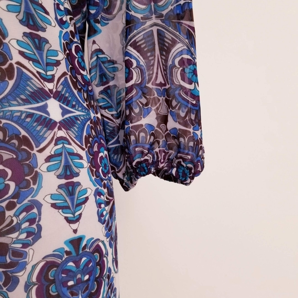 EVA MENDES Lightweight Sabrina Patterned Dress, S - Picture 9 of 13